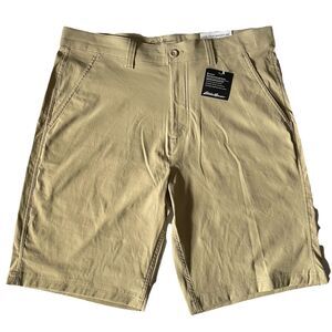 Eddie Bauer Travex Men Hiking Shorts 34 Flat Front Chino Stretch Pocket NWT